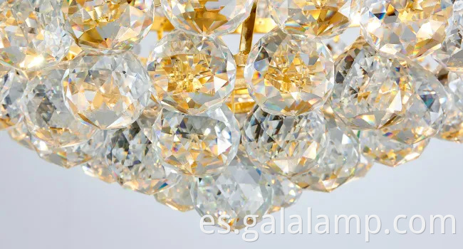 Candelera de vestíbulo de cristal de oro elegante - lámpara colgante de techo contemporáneo